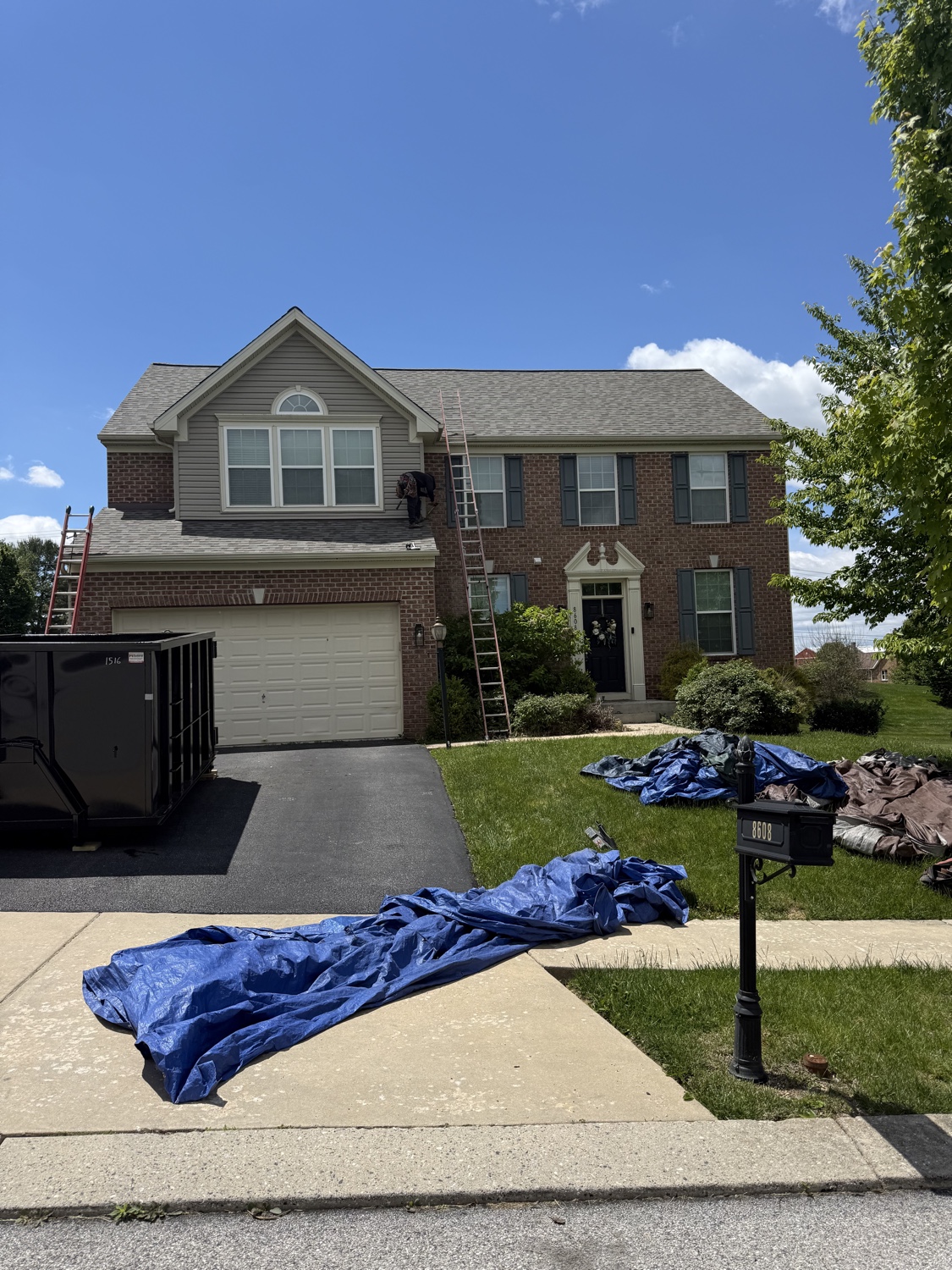 Diamond Elite Roofing crew during an active roof replacement in northern Maryland.
