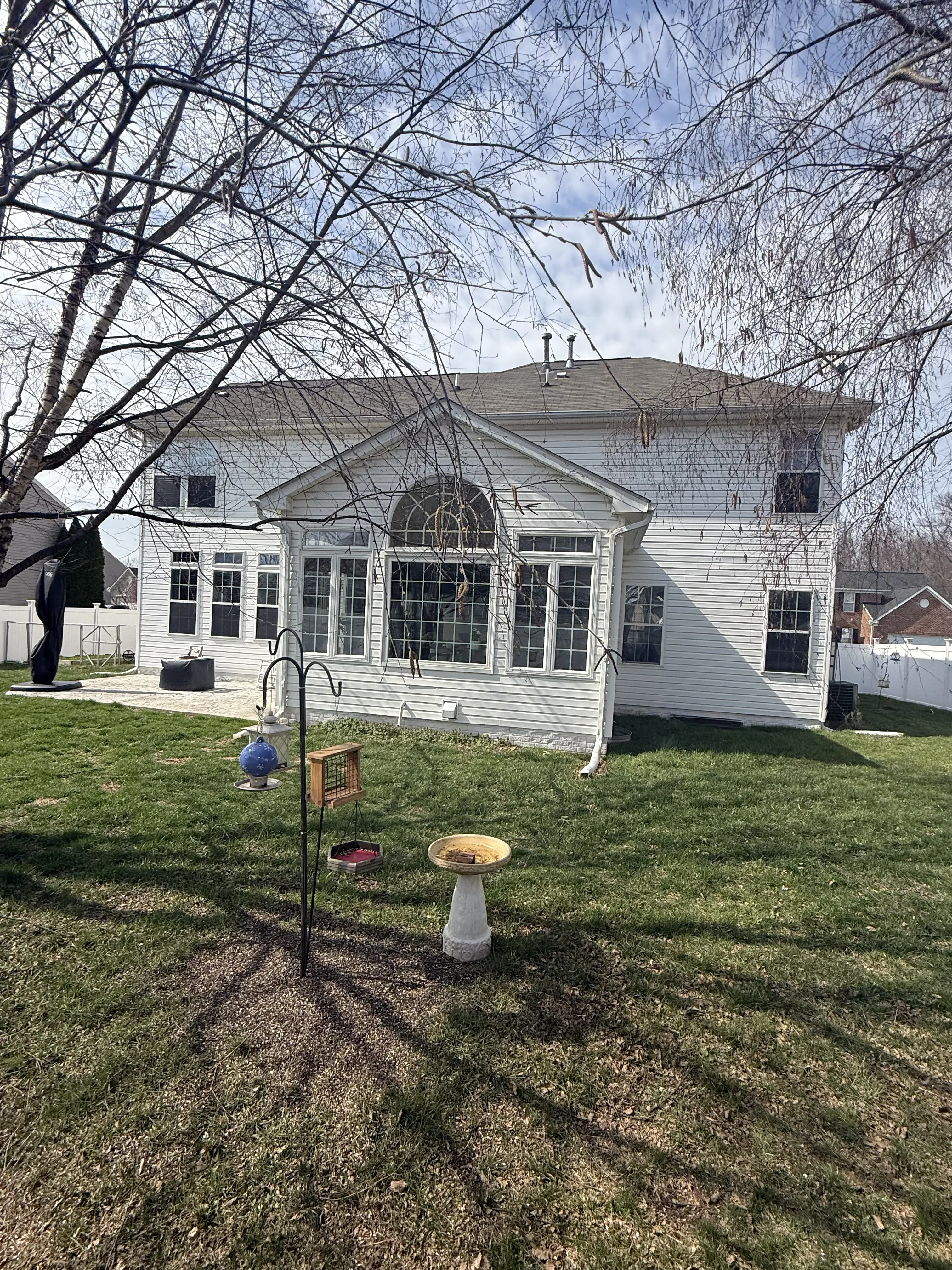 Completed residential roofing project photographed from the front of the home.